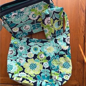 Thirty-One Tote, Cosmetic Bag and Toiletry Bag with Floral Design